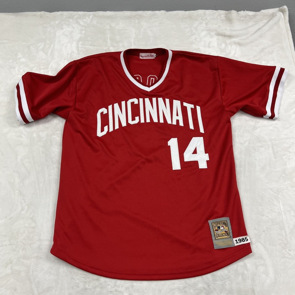 Mitchell & Ness Baseball Jersey Mens 52 Red 1985 Cincinnati Rose 14 Pullover